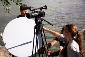 Tournage au bord du lac